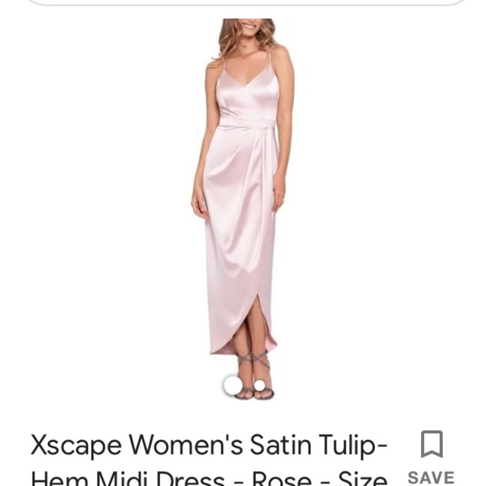 Xscape Women's Satin Tulip-Hem Midi Dress - Rose -